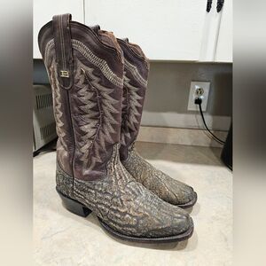 Mens 10 EE Tony Lama Black Label Elephant Square Toe Cowboy Boots